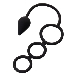 Эрекционные кольца с анальной пробкой Drop S-size